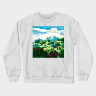 Colorful Mountain Landscape Crewneck Sweatshirt